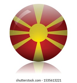 Macedonian flag glass icon vector illustration