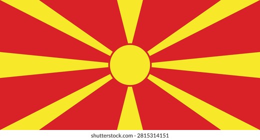 Macedonian flag with sun emblem design
