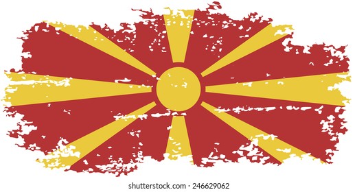 Macedonian grunge flag. Vector illustration. Grunge effect can be cleaned easily.