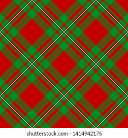 MacGregor Modern Tartan. Diagonal cell, seamless pattern for fabric, kilts, skirts, plaids