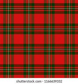 MacGregor Tartan pattern. Scottish cage. Scottish checkered background. Traditional scottish ornament. Scottish plaid in classic colors. Seamless fabric texture. Vector illustration