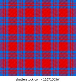 MacGregor Tartan pattern. Scottish cage. Scottish checkered background. Traditional scottish ornament. Scottish plaid in classic colors. Seamless fabric texture. Vector illustration