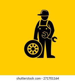 Machanic  repair icon.vector