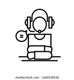 Das Symbol der Maschinenlinie, das Symbol des Konzepts, die Umrissgrafik der Vektorillustration, das Linearsymbol.