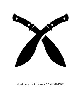 Machete Or Big Knife Black Icon .