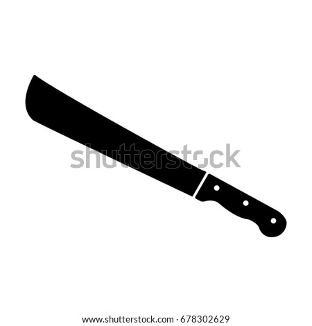Machete or big knife black icon .