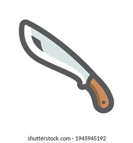 Machete big knife Vector icon Cartoon illustration