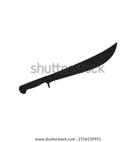 Machete blade silhouette vector flat illustration on white background