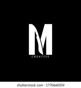 Concepto de Machete diseño simple de la letra plana M con el logotipo. EPS vectorial 10
