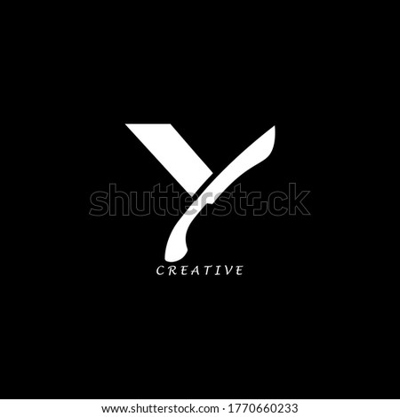 Machete concept simple flat Y letter logo design. Vector EPS 10