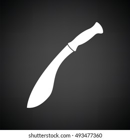 Machete icon. Black background with white. Vector illustration.