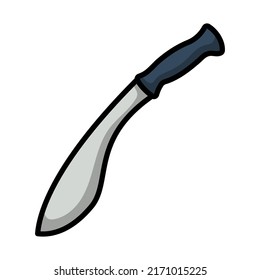 Machete Icon. Editable Bold Outline With Color Fill Design. Vector Illustration.
