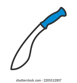 Icono Machete. Contorno de negrita editable con diseño de relleno de color. Ilustración vectorial.
