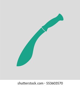 Machete icon. Gray background with green. Vector illustration.