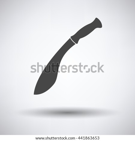 Machete icon on gray background, round shadow. Vector illustration.