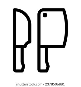 Machete Symbol auf weißem Hintergrund. Halloween Line Icons Kollektion. Vektorgrafik. 