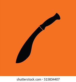 Machete icon. Orange background with black. Vector illustration.
