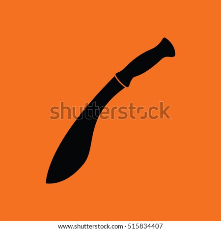 Machete icon. Orange background with black. Vector illustration.