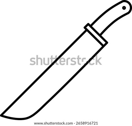 Machete Icon, Outline Style Vector Illustration