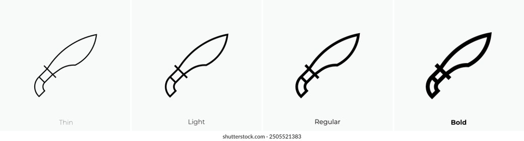 machete icon. Thin, Light Regular And Bold style design isolated on white background