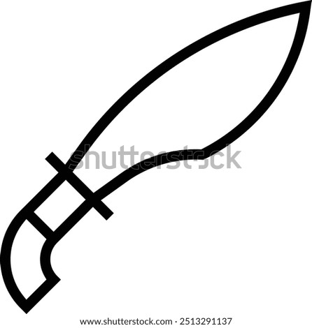 machete icon. Thin linear style design isolated on white background