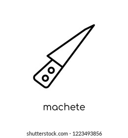 machete icon. Trendy modern flat linear vector machete icon on white background from thin line Cinema collection, editable outline stroke vector illustration