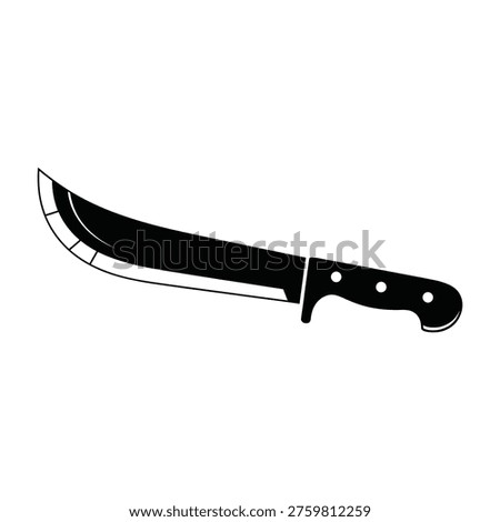 Machete knife with black handle