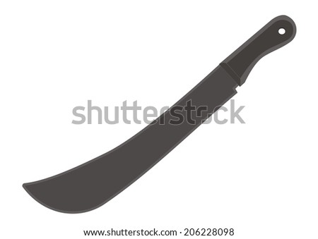 machete, knife, black silouette, vector icon, symbol