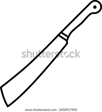 Machete Line Art Icon Vector Illustration