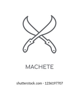 machete linear icon. Modern outline machete logo concept on white background from Cinema collection. Suitable for use on web apps, mobile apps and print media.