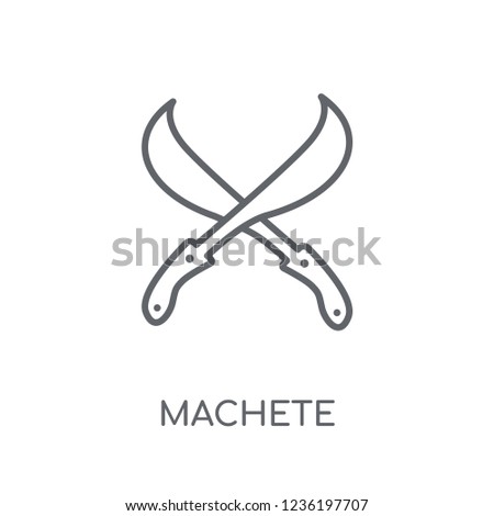 machete linear icon. Modern outline machete logo concept on white background from Cinema collection. Suitable for use on web apps, mobile apps and print media.