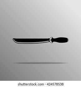 A machete on a grey background
