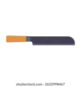 Machete sobre fondo blanco. Cuchillo de carnicero. Ilustración vectorial