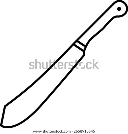 Machete Outline Icon, Sharp Blade