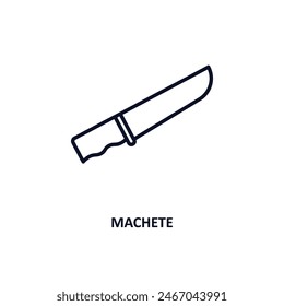 machete outline icon.  Thin line icon from cinema collection. Editable vector isolated on white background