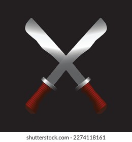 Machete vector design, Steel machete sword icon. Vector illustration isolated on black background.