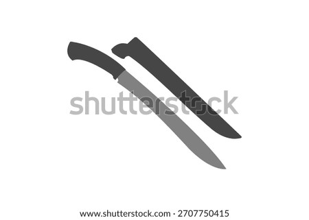 Machete vector icon isolated on white background.