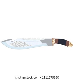 Machete vector illustration isolated on white background. Flat style design.