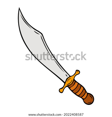 machete vector illustration,isolated on white background,top view