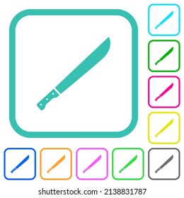 Iconos planos de colores vivos en bordes curvados sobre fondo blanco