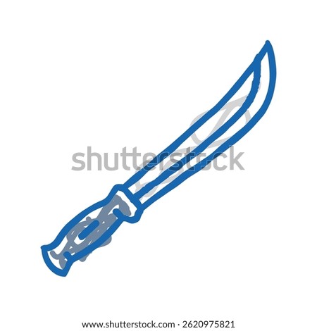 machete weapon war doodle icon sketch vector. machete weapon war sign. isolated symbol illustration