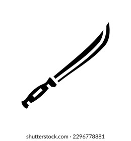 vector de icono de glifo de guerra de arma machete. signo de guerra de armas machete. ilustración de símbolo aislado