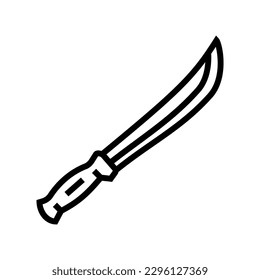 machete weapon war line icon vector. machete weapon war sign. isolated contour symbol black illustration