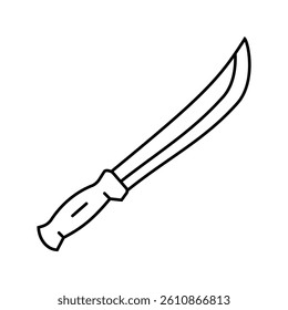 machete weapon war line icon vector. machete weapon war sign. isolated contour symbol black illustration