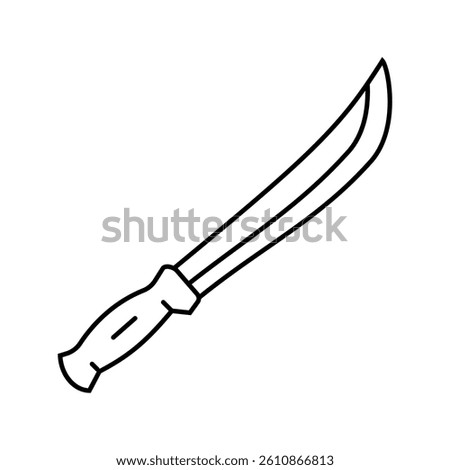 machete weapon war line icon vector. machete weapon war sign. isolated contour symbol black illustration
