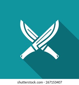 Machete with wooden handle icon. Vector Illustration
Branding Identity Corporate vector logo design template Isolated on a dark background
