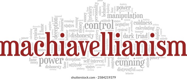 Machiavellianism word cloud conceptual design isolated on white background.