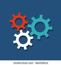Machien part concept represented by gear icon. Colorfull and flat illustration. 