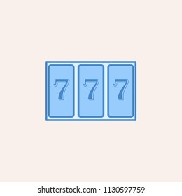 machine with 777 icon. Element of casino icon for mobile concept and web apps. Field outline machine with 777 icon can be used for web and mobile on colored background