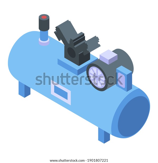 Machine
air compressor icon. Isometric of machine air compressor vector
icon for web design isolated on white
background